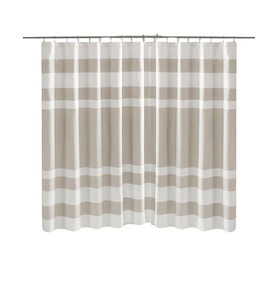 Home Outfitters Grey Shower Curtain 72x72", for Bathrooms, Classic