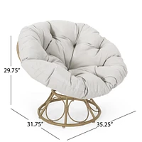 Elegant Mia Papasan Chair Swiveling Wicker Comfort for Outdoor Relaxation