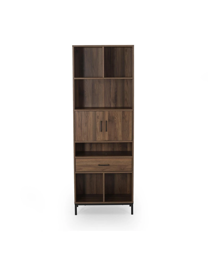 Streamdale Furniture Contemporary Cube Unit Bookcase with Faux Wood and Iron Legs