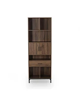 Simplie Fun Contemporary Cube Unit Bookcase with Faux Wood and Iron Legs