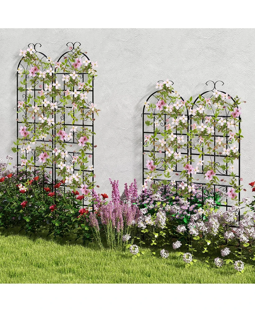 Slickblue 2 Pack 71 x 20 Inch Metal Garden Trellis for Climbing Plants