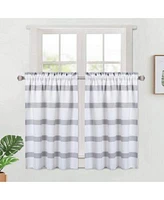 Caromio Waffle Stripe Kitchen Tier Curtain Pair 60 X 30