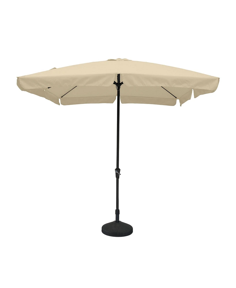 Mondawe 8 ft. x 10 Crank Design Skirt Skylight Bright Outdoor Square Market Umbrella With Base Stand Included