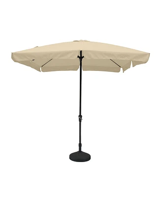 Mondawe 8 ft. x 10 Crank Design Skirt Skylight Bright Outdoor Square Market Umbrella With Base Stand Included