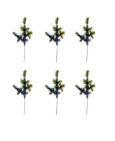 Slickblue Set of 6 Wintry Green Pine Sprays for Seasonal Decoration
