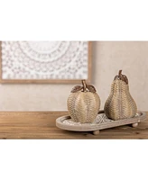 Slickblue Set of 2 Wicker Apple and Pear Decor Pieces for Home Styling