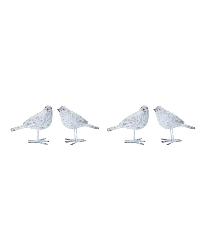 Slickblue Set of 4 Weathered Bird Figurines - Rustic Home Decor