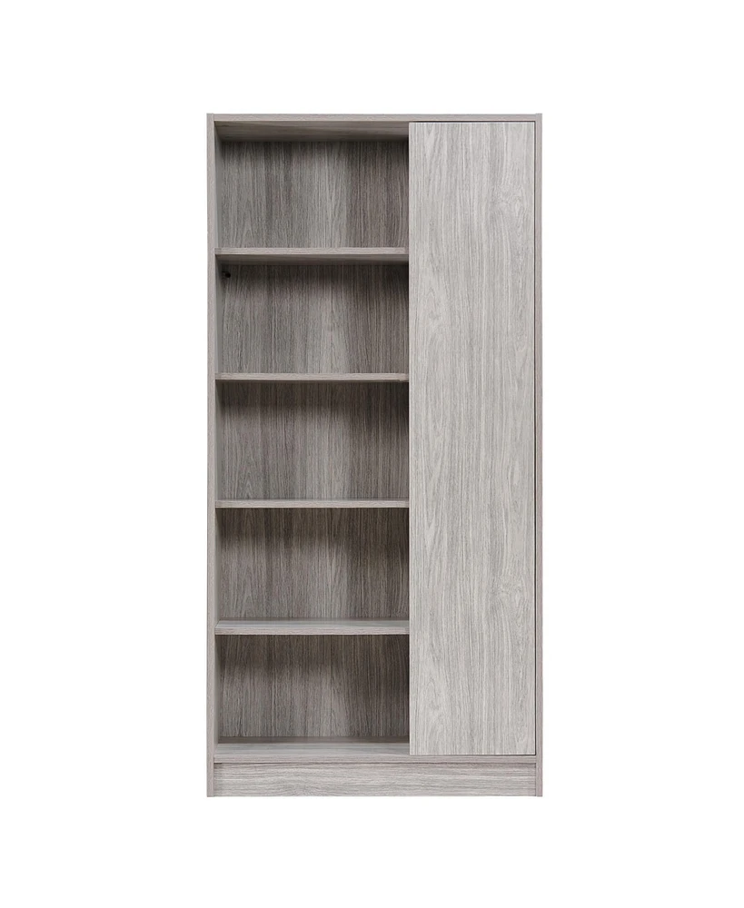 Streamdale Furniture Midcentury Modern Bookcase with Open and Closed Storage