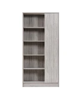 Simplie Fun Midcentury Modern Bookcase with Open and Closed Storage