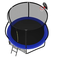 Simplie Fun Safe and Easy Assemble 10FT Pumpkin Trampoline for Kids with Enclosure Net