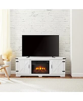 Simplie Fun 70" Electric Fireplace Tv Stand with Adjustable Shelves