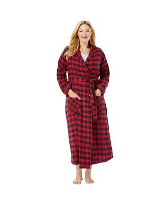 Dreams & Co. Plus Long Flannel Robe