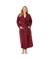 Dreams & Co. Plus Long Flannel Robe