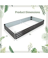 Slickblue Large Outdoor Metal Planter Box for Vegetable Fruit Herb Flower-Coffee