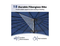 Slickblue 9 Feet Round Patio Umbrella with 18 Fiberglass Ribs