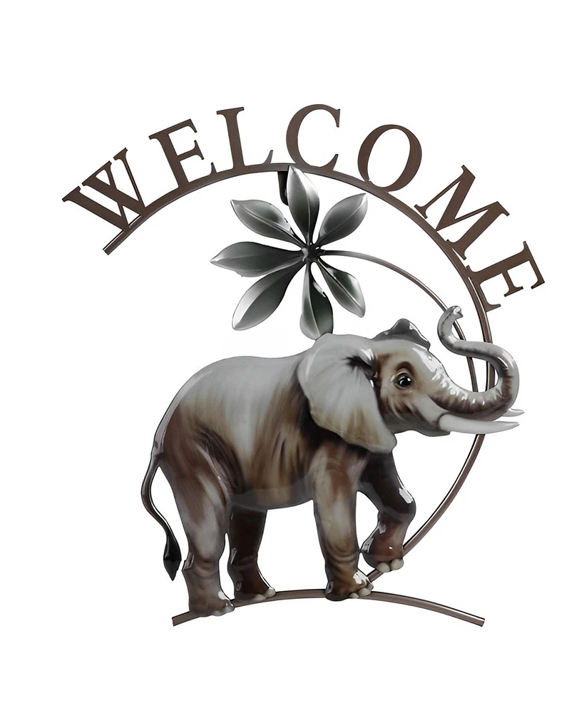 Fc Design 14"W Elephant Welcome Wall Plaque Decor Home Decor Perfect Gift for House Warming, Holidays and Birthdays