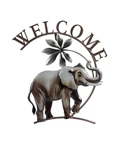 Fc Design 14"W Elephant Welcome Wall Plaque Decor Home Decor Perfect Gift for House Warming, Holidays and Birthdays