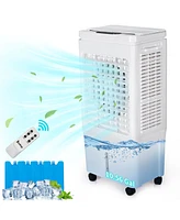 Yescom 2059 Cfm Evaporative Air Cooler 150W 3 in 1 Portable Swamp Cooler & Humidifier,40L Water Tank,3 Modes & 12H Timer, Portable Cooling Fan with Re