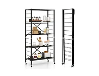 Slickblue 5-Tier Adjustable Shelves with Wheels for Garage Kitchen Balcony