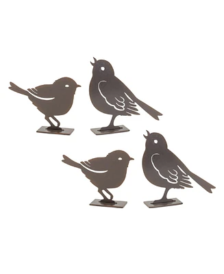 Slickblue Set of 4 Metal Cut Out Bird Figurines