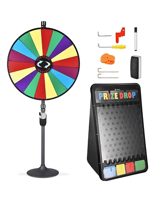 WinSpin 36" Prize Wheel Tabletop Floor Stand Spinning Game w/ Brochure Holders