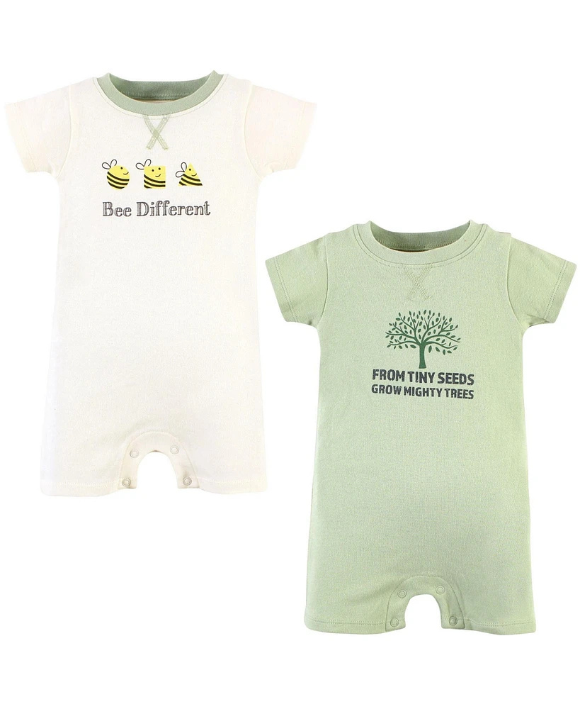 Touched by Nature Baby Boys Unisex 2 Pack of Organic Rompers