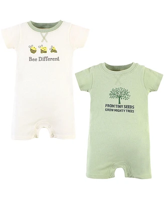 Touched by Nature Baby Girls Organic Cotton Rompers 3pk