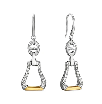 Judith Ripka Vienna Stirrup Drop Earrings with 18K Gold