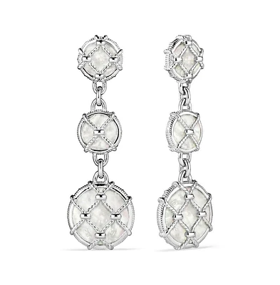 Judith Ripka Isola Triple Drop Earrings with Mother of Pearl