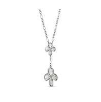 Judith Ripka Jardin Floral Drop Necklace with Mother of Pearl