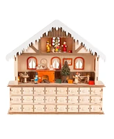 Gerson International Wood Holiday Scene Advent Calendar