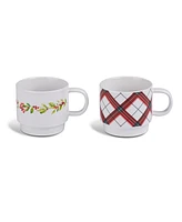 Thirstystone Stackable Mugs with Christmas Trees, Set of 2