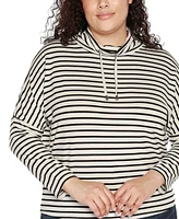 Belldini Plus Size Cowl-Neck Dolman-Sleeve Top