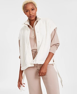 And Now This Women's Extended-Shoulder Side-Tie Sherpa Vest, Created for Macy's