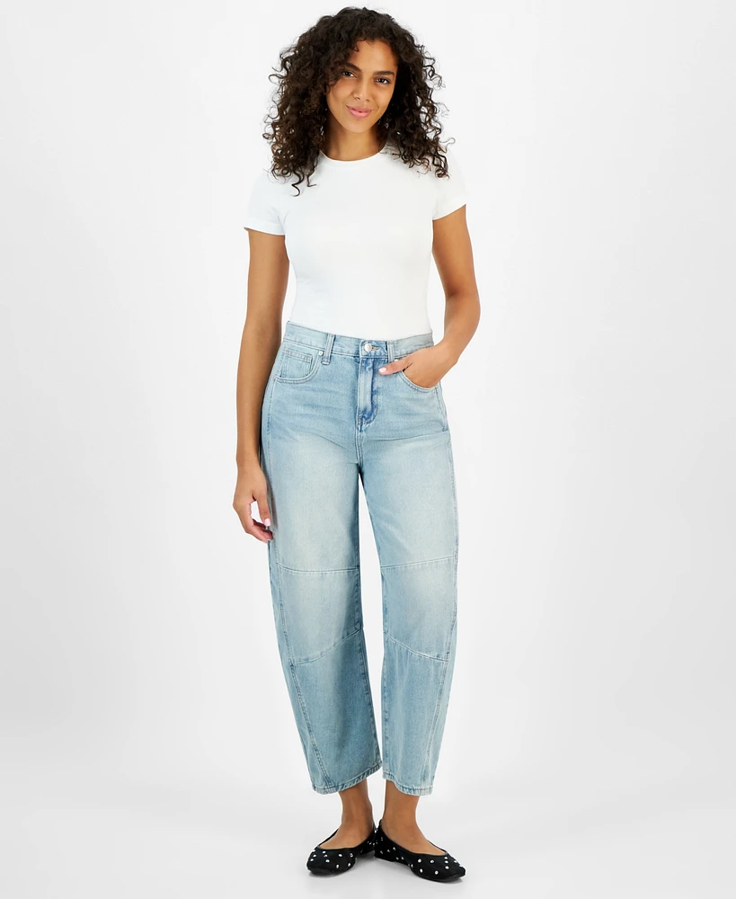 And Now This Women's High-Rise Barrel-Leg Jeans, Created for Macy's