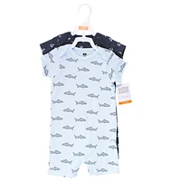 Hudson Baby Baby Boys Hudson Cotton Rompers, Shark