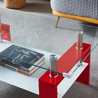 Streamdale Furniture Stylish Multipurpose Glass Table with Ample Storage and Durability