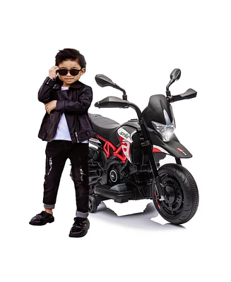 Simplie Fun Aprilia Licensed Kids Electric Riding Motorcycle with Training Wheels, Stable Construction