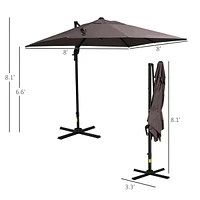 Streamdale Furniture Spacious Cantilever Umbrella with Adjustable Shade, 8x8ft Canopy