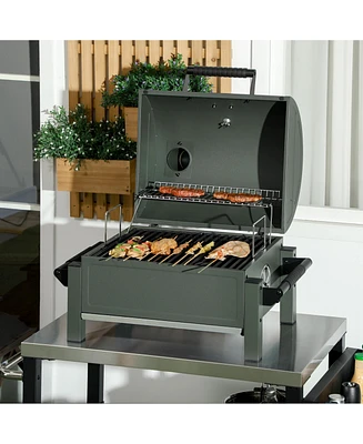 Streamdale Furniture 2-in-1 Portable Tabletop Charcoal Bbq Grill for Indoor and Outdoor Use