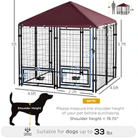 Streamdale Furniture Shady Roof Dog Playpen with Rotatable Bowls and Walk-in Design