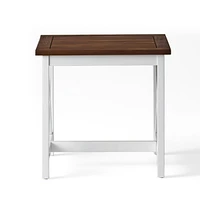Modern Farmhouse Acacia Wood End Table with Two-Tone Finish