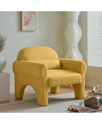 Streamdale Furniture modern boucle accent chair with lumbar pillow for living room