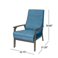 Streamdale Furniture Mid-Century Accent Chair with Tufted Stitching and Rubberwood Frame