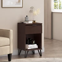 Industrial Nightstand with Storage for Modern Bedroom