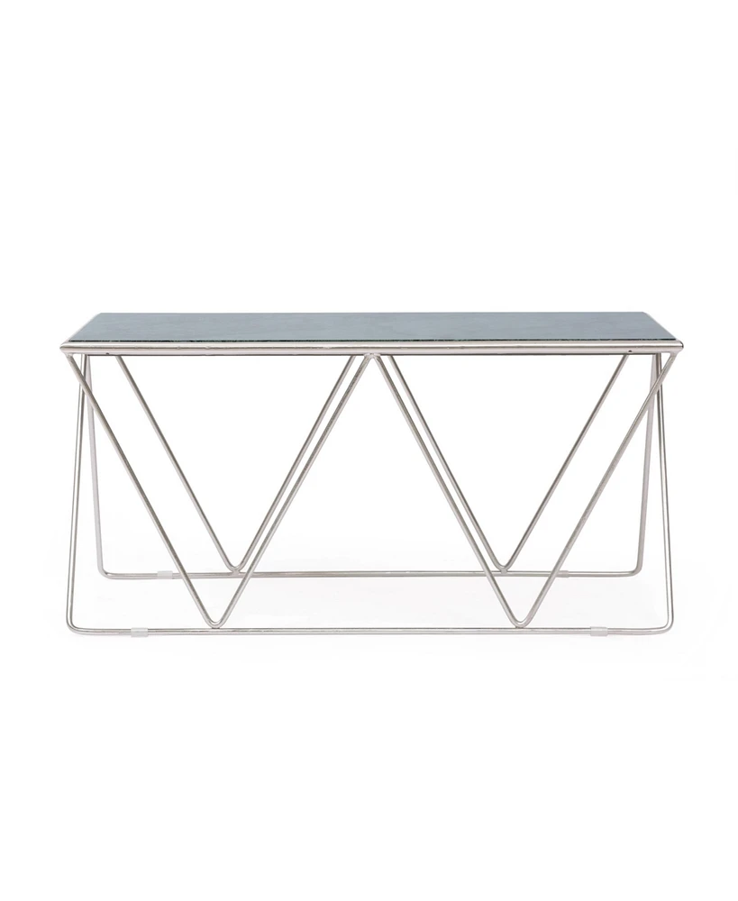 Simplie Fun Marble-Topped Coffee Table Modern Glam Elegance for Living Rooms