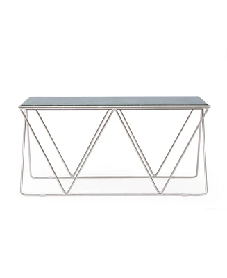 Simplie Fun Marble-Topped Coffee Table Modern Glam Elegance for Living Rooms