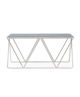 Simplie Fun Marble-Topped Coffee Table Modern Glam Elegance for Living Rooms