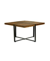 Simplie Fun Captivating Coffee Table Mango Wood Top, Iron Cross Base