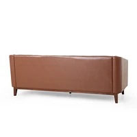 Streamdale Furniture Mirod 81'' Pu Sofa, Tufted Back, Solid Wood legs, Living Room and Study